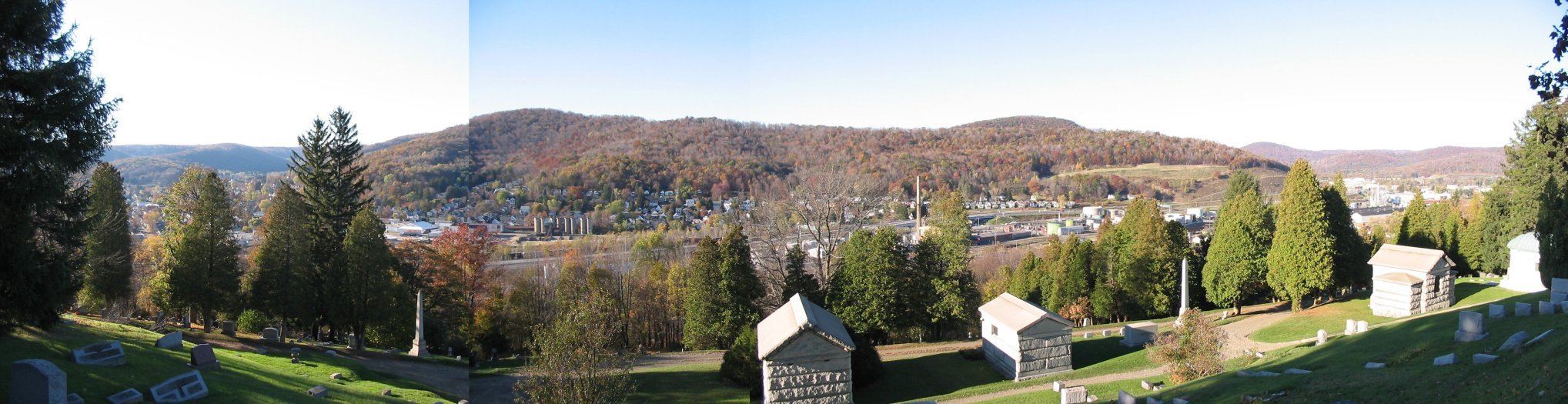 close-up panoramic view from oak hill