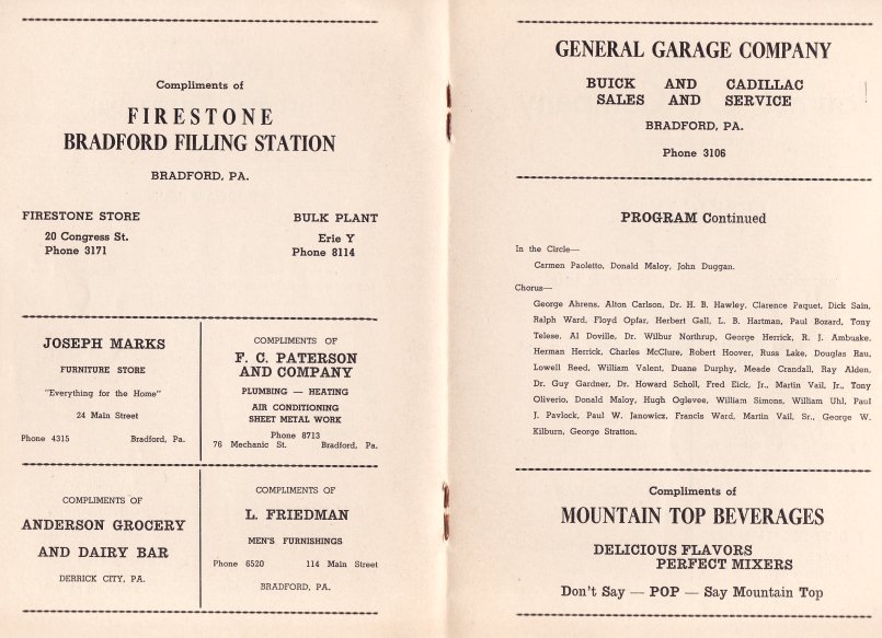 Firestone, Anderson's, General Garage, Mountain Top Beverages