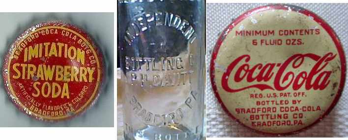 Bradford Coca-Cola Bottling Co caps / Independent Bottling Co -PH Davitt