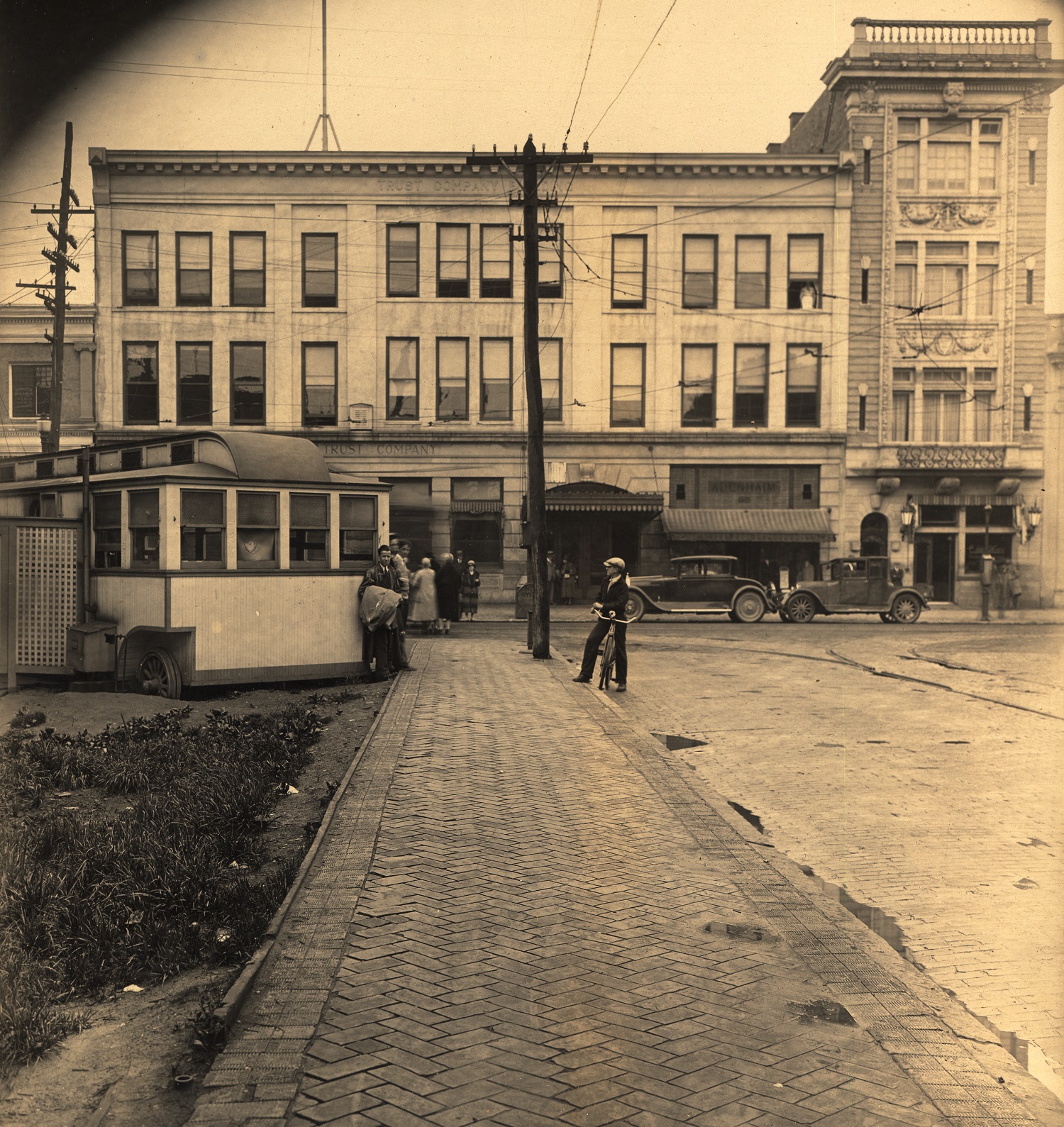 Congress St near Main St intersection - Blandings Dining Car, about 1925