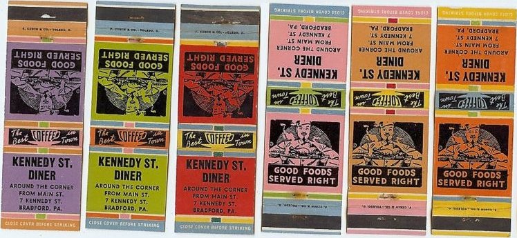 Kennedy St. Diner-  matchbooks