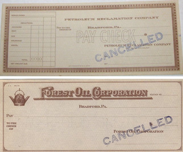 Petroleum Reclamation Co. / Forest Oil Corp. - checks