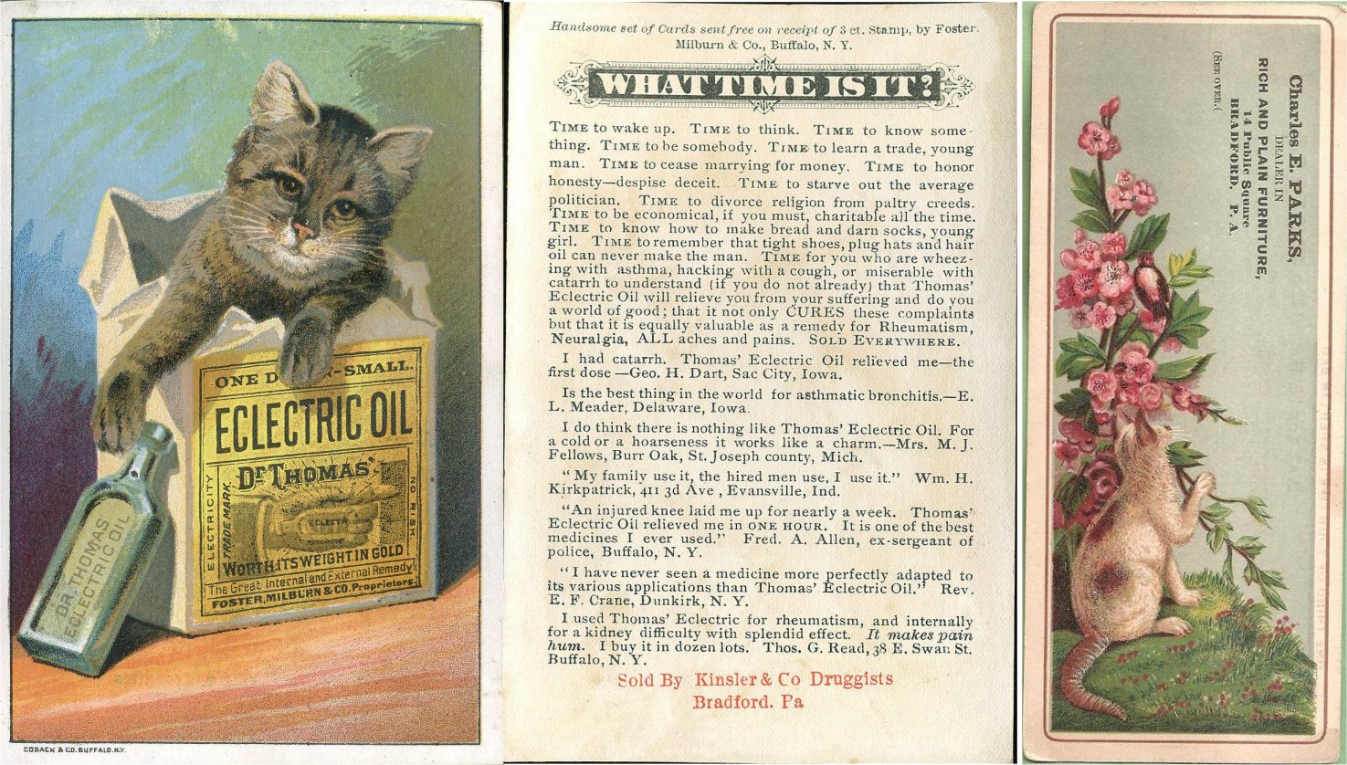 Ad Cards - Kinsler & Co Druggists / Charles Parks Furniture