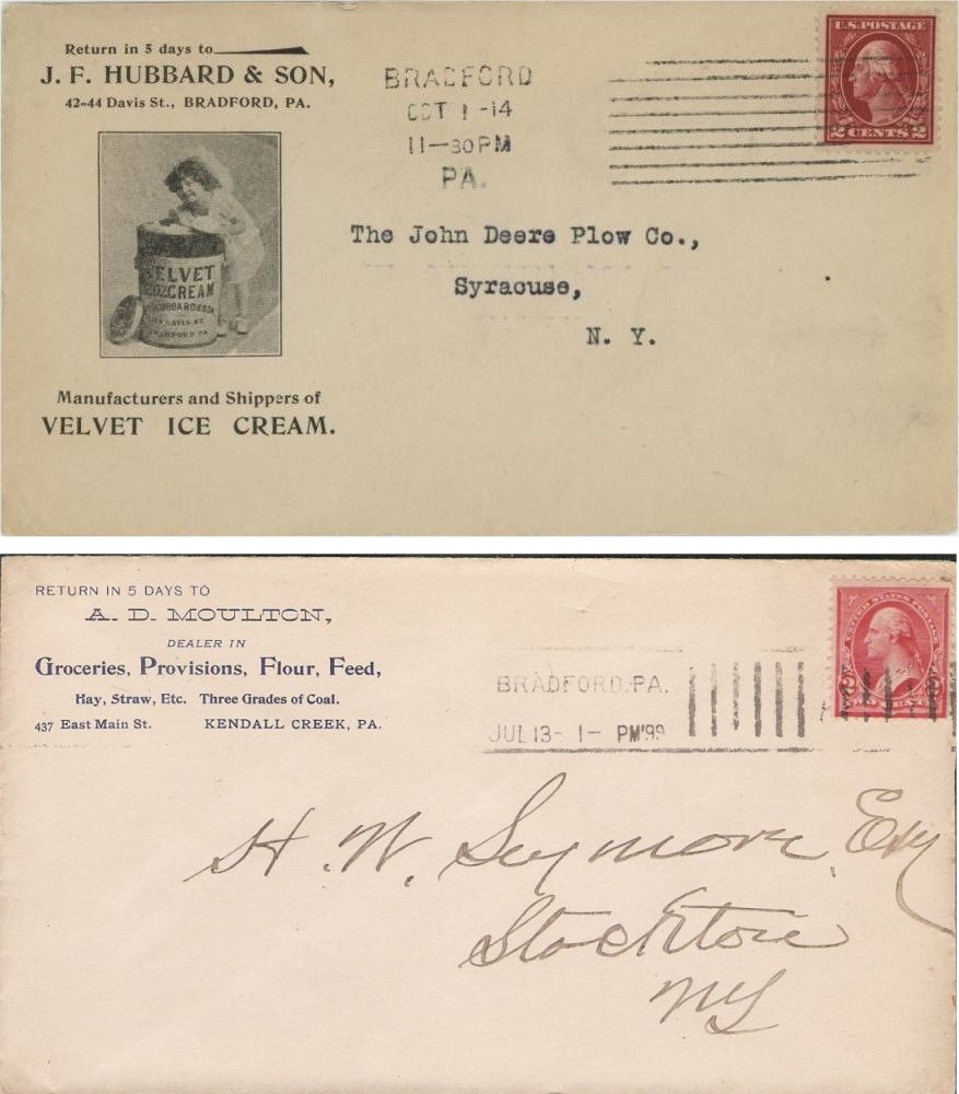 JF Hubbard & Son / AD Moulton envelopes