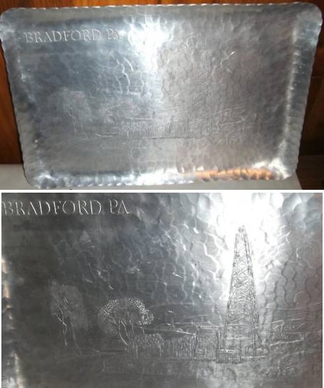 Bradford hammered aluminum souvenir tray