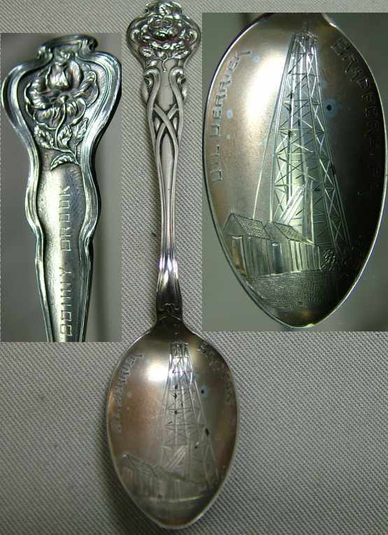 Bradford oil derrick souvenir spoon - Bonny Brook