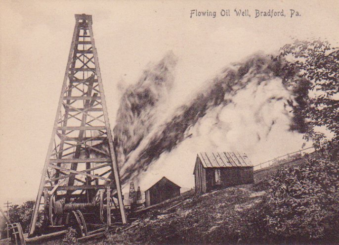 flowing oil well, bradford