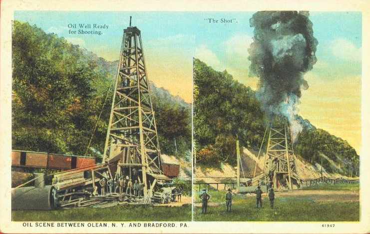 Oil well ready for shooting / The shot