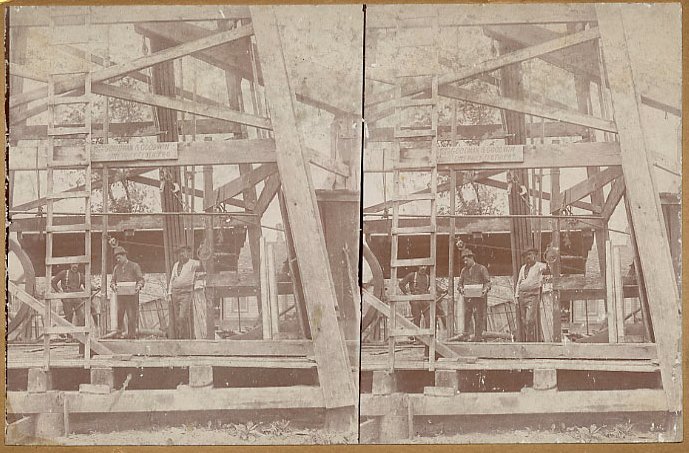 Stereoview - Filling a Torpedo with Nitro-Glycerine 1895