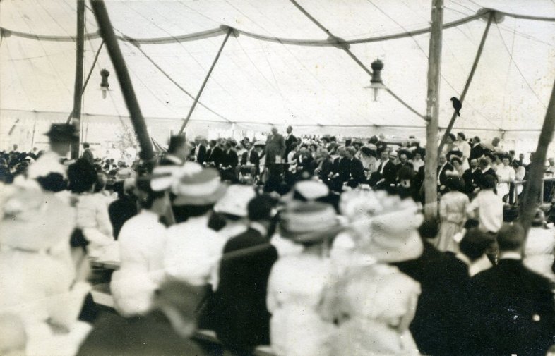 speech under a tent