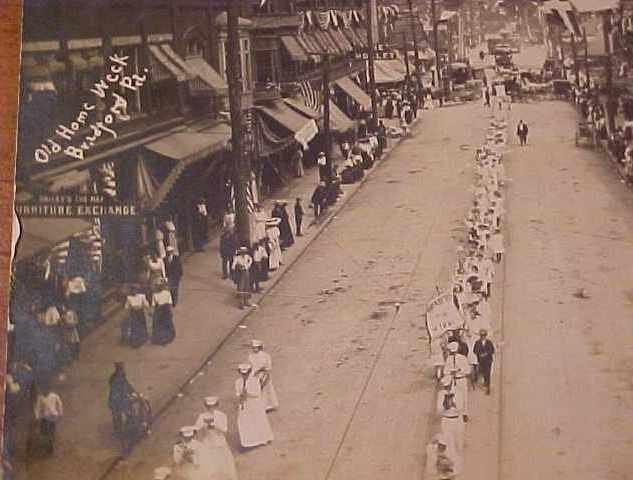 Old Home Week 1909 Parade - taken from Main St Arch