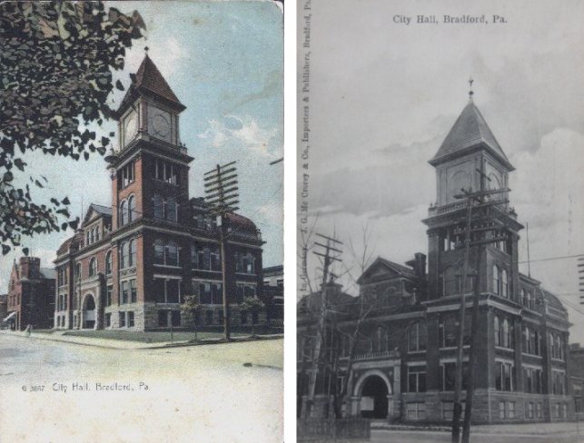 Two Views of Old City Hall - Bradford