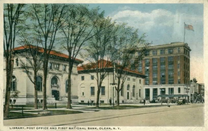 Library, PO, First National Bank, Olean NY -don./D. Rathfon