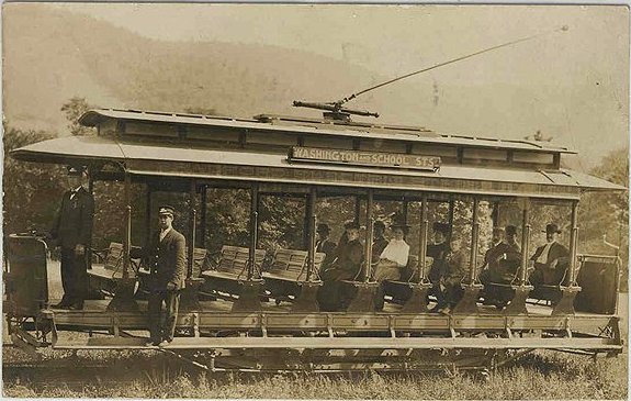 Washington & School Sts Trolley -don./D. Rathfon