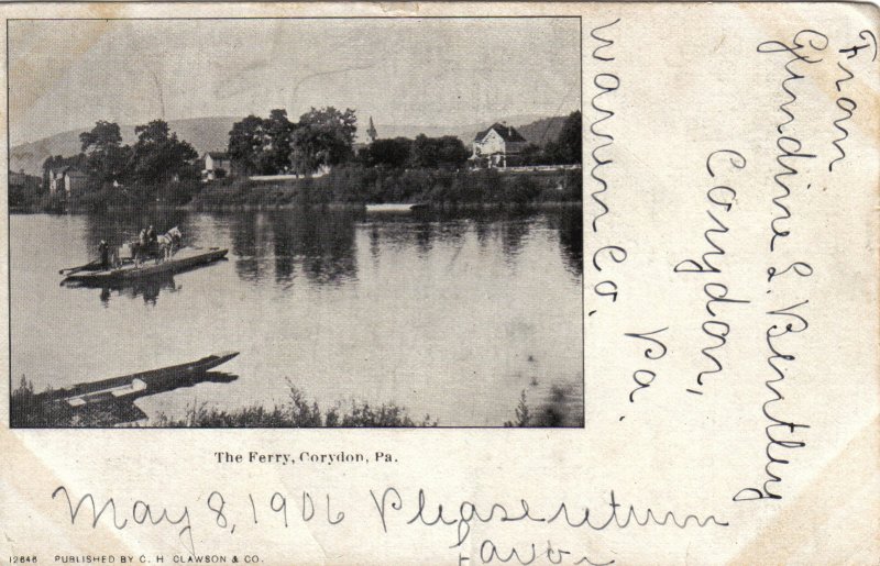 The Ferry at Corydon, PA 1906 -don./D. Rathfon