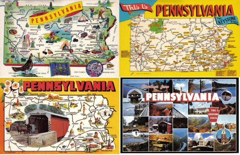 Pennsylvania Souvenir Postcards -don./D. Rathfon