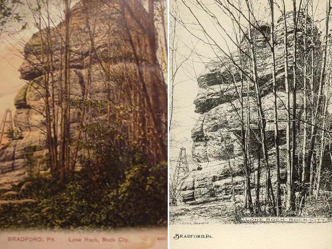 2 Views of Lone Rock at Rock City Park -don./M. Fairbanks