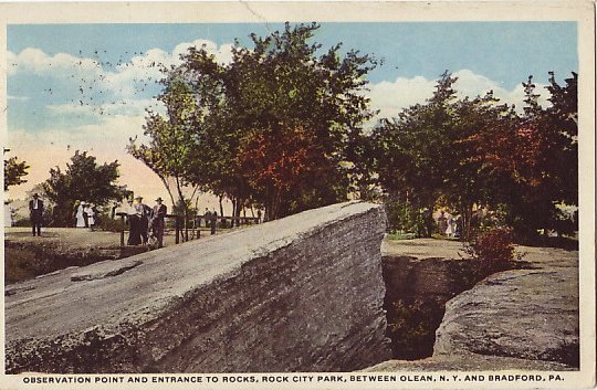 Observation Point & Entrance at Rock City, 1915