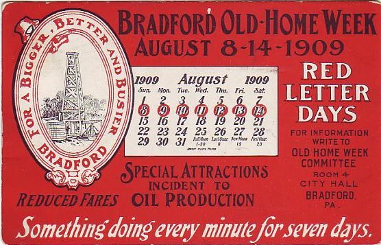 Bradford Old Home Week 1909 Advertising Postcard