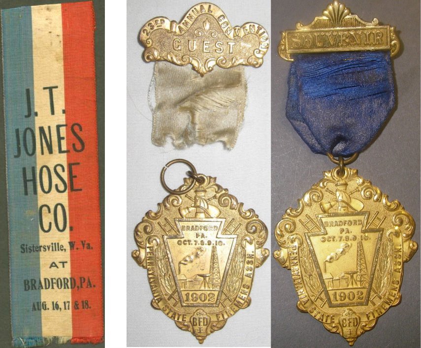 JT Jones Hose Co at Bradford / PA Firemen's Assoc 1902 Guest & Souvenir