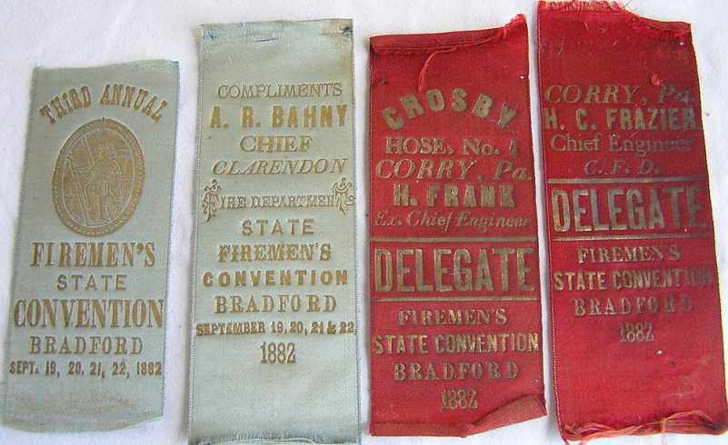 Firemen's Convention Ribbons 1882
