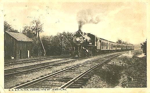 BR & P Flyer coming into Mt.Jewett -don./D. Rathfon