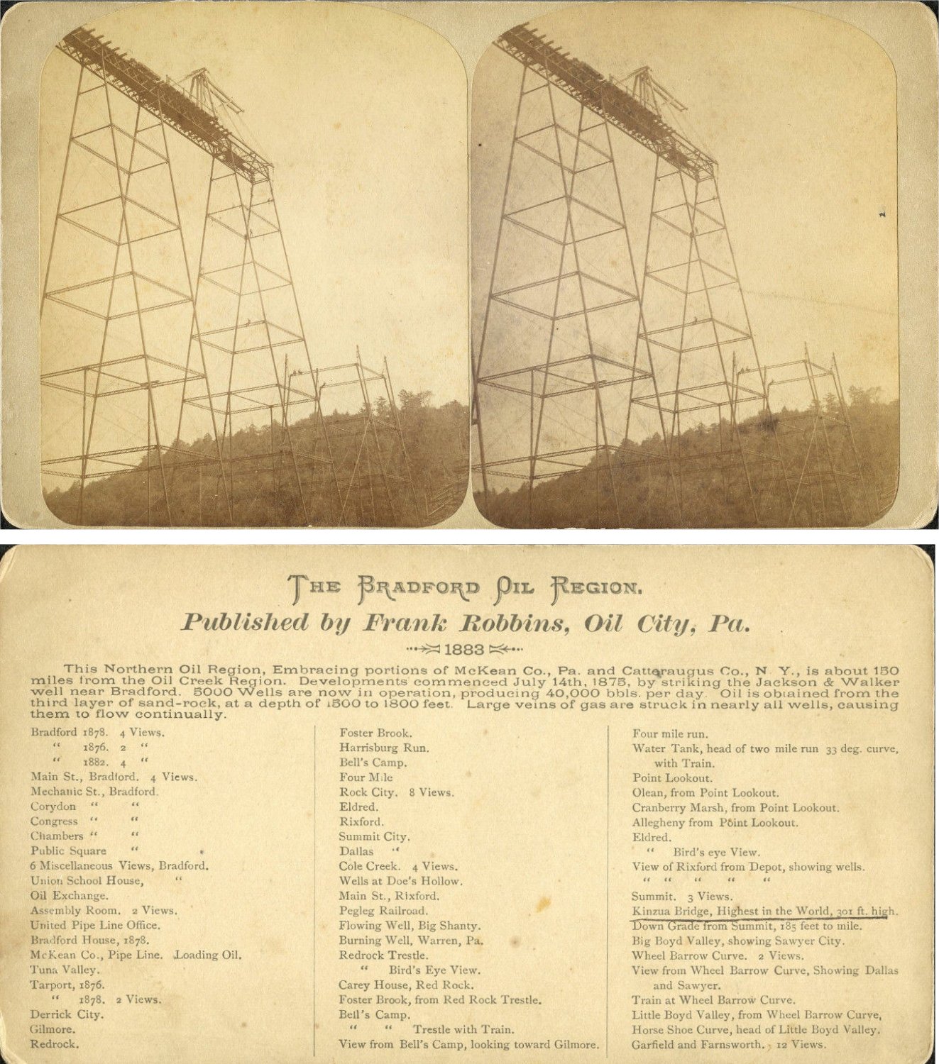 Kinzua Bridge under construction