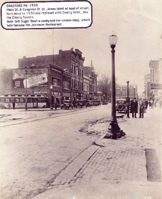 Main & Congress St towards St. James Hotel 1928, don./D. Rathfon