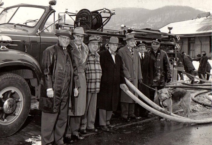 Norman Rathfon Jr (at end) w/ Fire Truck -don./D. Rathfon