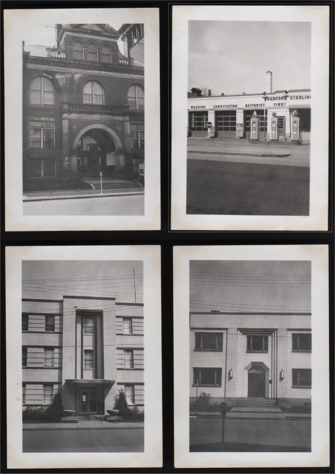 1940s City Hall / Bradford Sterling Service Station / Hanley Co / Healey Petroleum & United Refining Co