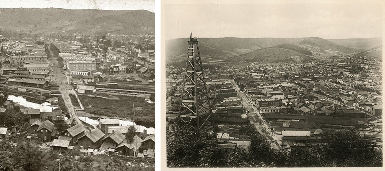 Comparison of 2 views - Bradford from Mt Raub, 2nd pic is 1890s